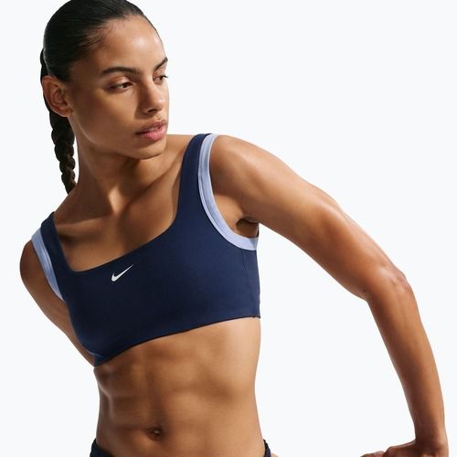 Biustonosz treningowy Nike One Light Support midnight navy/aluminium/white