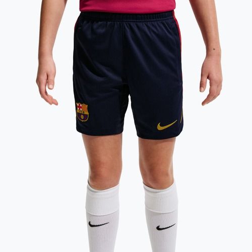 Spodenki piłkarskie dziecięce Nike FC Barcelona Strike blackened blue/noble red/mineral yellow