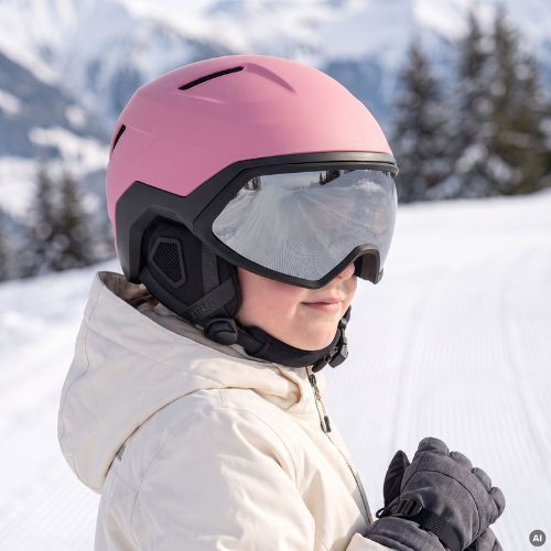 Kask narciarski dziecięcy ATTABO Avens 3.0 Jr Visor ERT różowy