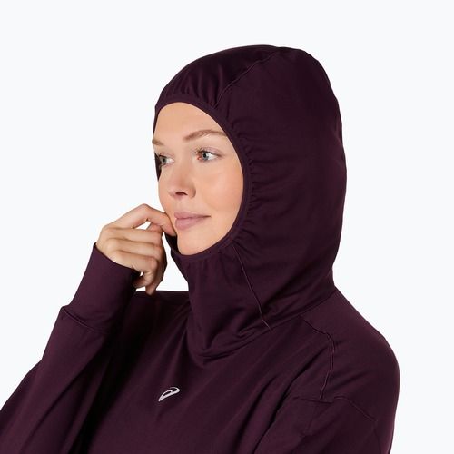 Bluza do biegania damska ASICS Nagino Run Winter Hoodie dark aubergine