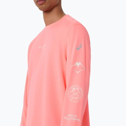 Longsleeve do biegania męski Asics Fujitrail Logo Ls Top Sun Coral