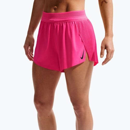 Spodenki do biegania damskie Nike AeroSwift Dri-Fit ADV Mid-Rise 3" hyper pink/black