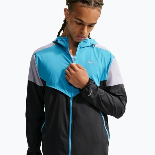 Kurtka do biegania męska Nike Impossibly Light Windrunner black/light current blue/wolf grey