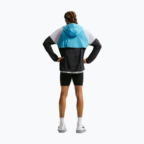 Kurtka do biegania męska Nike Impossibly Light Windrunner black/light current blue/wolf grey
