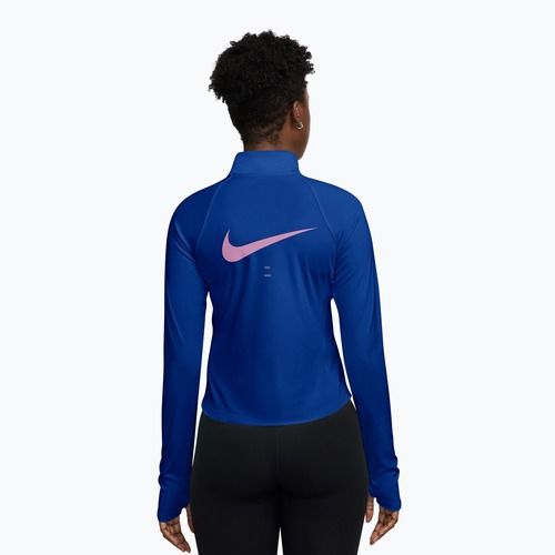 Longsleeve do biegania damski Nike Tempo Swoosh Run Dri-Fit 1/4-Zip old royal/pink rise