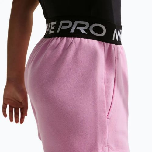 Spodenki dziecięce Nike Pro Fleece pink rise/pink rise/black/white