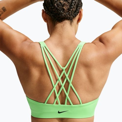 Biustonosz treningowy Nike Indy Strappy illusion green/black