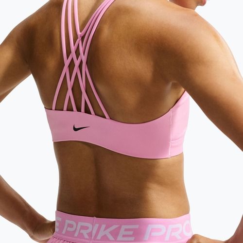 Biustonosz treningowy Nike Indy Strappy pink rise/black