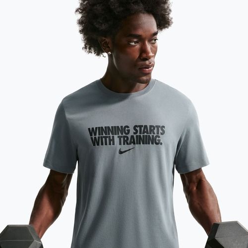 Koszulka treningowa męska Nike Dri-Fit Winning smoke grey/black/black