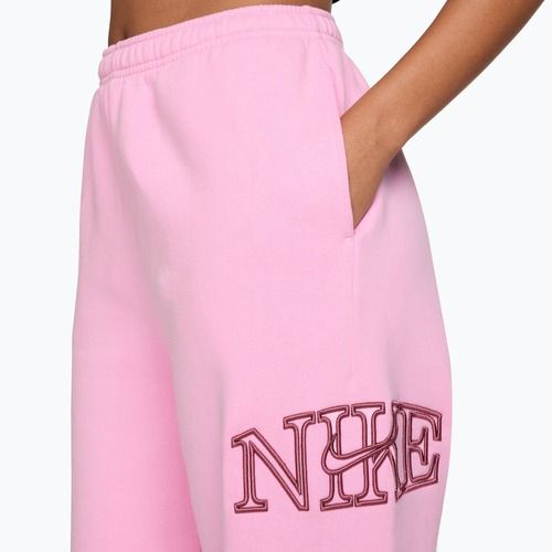 Spodnie damskie Nike Studio Fleece pink rise/pink smoke
