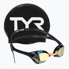 Okulary do pływania TYR Tracer-X Elite Mirrored gold/black