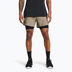 Spodenki męskie Under Armour Peak Woven 2in1 timberwolf taupe/black/black