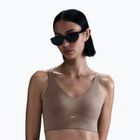Biustonosz treningowy Nike Alate Medium Support Longline mink brown/white