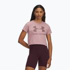 Koszulka treningowa damska Under Armour Rival Logo tourmaline pink/maroon mist