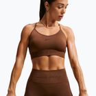 Biustonosz treningowy damski Nike Pro Seamless Light Support Sports Bra cacao wow