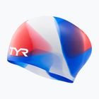 Czepek pływacki TYR Tiedye Long Hair Multicolor Jr red/white/blue