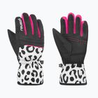 Rękawice narciarskie dziecięce Reusch Alan Junior white/grey leopard