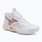 Buty do siatkówki damskie Mizuno Wave Momentum Elite Mid white/rose elegance/lava falls