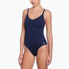 Strój pływacki jednoczęściowy damski Nike Essential V-Neck midnight navy
