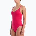 Strój pływacki jednoczęściowy damski Nike Essential V-Neck rush pink