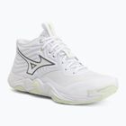 Buty do siatkówki damskie Mizuno Wave Momentum Elite Mid white/balsam green/ambrosia