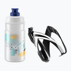 Zestaw rowerowy Elite CEO Kit Jet koszyk + bidon 350 ml black glossy/white graphics/clear/logo blue