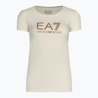 Koszulka damska EA7 Emporio Armani Train Shiny pristine/logo brown