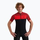 Koszulka rowerowa męska Rogelli Core Block black/bordeaux/red