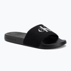 Klapki damskie Calvin Klein YW0YW01967 Monogram Logo 0GM black/bright white