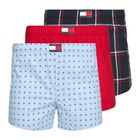 Bokserki męskie Tommy Hilfiger Woven Boxer Print 3 pack rwb foulard/med red/rwb w chck