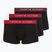 Bokserki męskie Tommy Hilfiger Trunk WB 3 pack medium red/rasp juice/burgundy