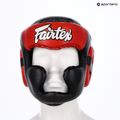 Kask bokserski Fairtex Diagonal Vision Sparring Headguard - Full Head Coverage black/red 6