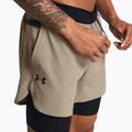 Spodenki męskie Under Armour Peak Woven 2in1 timberwolf taupe/black/black 4