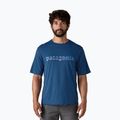Koszulka męska Patagonia Cap Cool Daily Graphic Shirt '73 text logo/clement blue x-dye