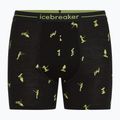 Bokserki termoaktywne męskie icebreaker Anatomica Snow Day black/peridot/aop
