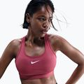 Biustonosz treningowy Nike Swoosh Medium Support sweet beet/white