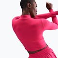 Longsleeve damski Nike One Fitted Dri-Fit 1/4 Zip Mid Layer rush pink/white 4