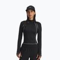 Longsleeve treningowy damski Under Armour ColdGear Textured 1/2 Zip black/white/metalic silver