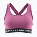 Biustonosz treningowy Under Armour Crossback Mid fuchsia dusk/black/white