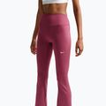 Legginsy damskie Nike One High Waisted Flared pink smoke/white 3