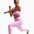 Legginsy treningowe damskie Nike One pink rise/white 8