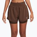 Spodenki damskie Nike One Dri-Fit High-Waisted 3" 2In1 cacao wow/white
