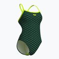 Strój pływacki jednoczęściowy damski arena Monogram Challenge Back dark sage multi/artic lime 3