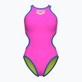 Strój pływacki jednoczęściowy damski arena One Biglogo One Piece shocking pink/blue river