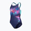 Strój pływacki jednoczęściowy dziecięcy arena Lit Logo V Back L navy/water 3
