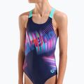 Strój pływacki jednoczęściowy dziecięcy arena Lit Logo V Back L navy/water 8