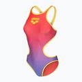 Strój pływacki jednoczęściowy damski arena One Shaded Print Tech One Back bright coral royal multi/soft green 3