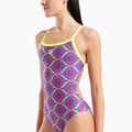 Strój pływacki jednoczęściowy damski arena Floral Challange Back violet multi/artic lime 4