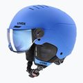 Kask narciarski dziecięcy UVEX Rocket Visor Jr blue matt/mirror blue/smoke 12