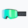 Gogle narciarskie dziecięce UVEX Pwdr FM black matt/mirror green yellow clear